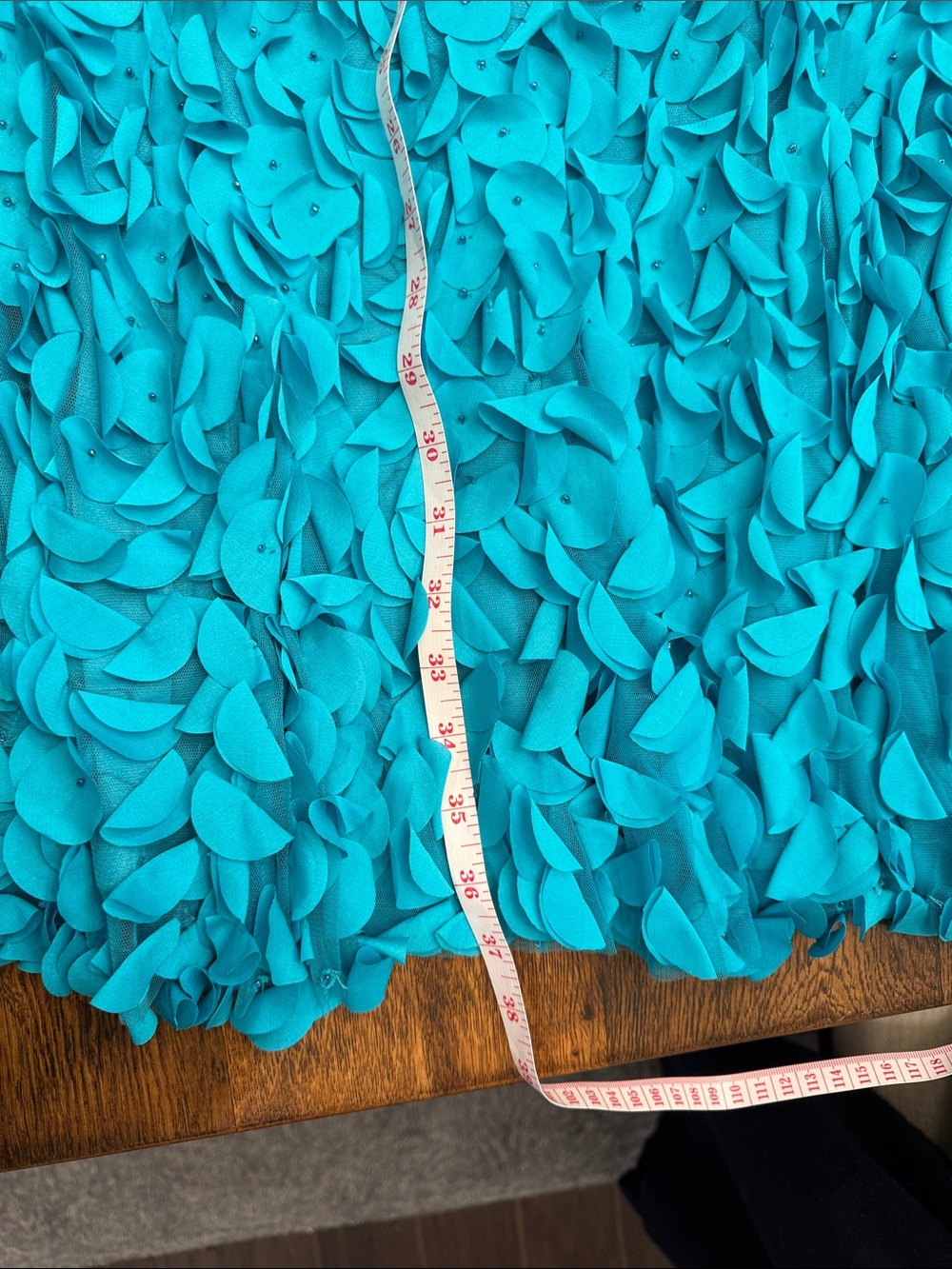 THEIA Turquoise Blue Petal Applique Sleeveless Cocktail Dress Size 0 - Picture 13 of 15